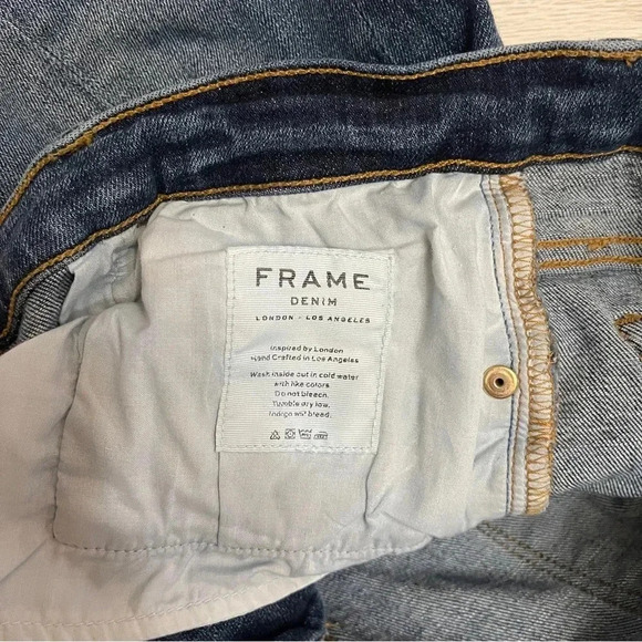 Frame Denim Le Nouveau Straight Split Front Sheffield Raw Hem Jeans Size 28 - Picture 11 of 16